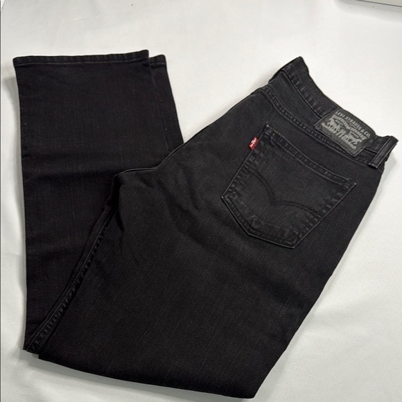 Levi's Men's Dark Black Straight Jeans - Picture 1 of 6